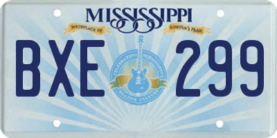 MS license plate BXE299