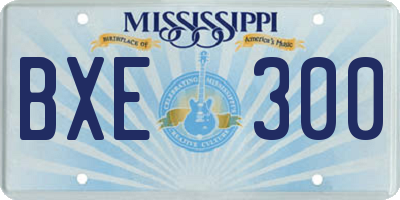 MS license plate BXE300
