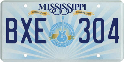 MS license plate BXE304
