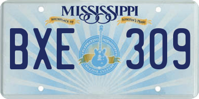 MS license plate BXE309