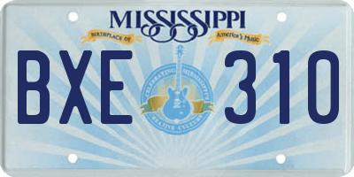 MS license plate BXE310