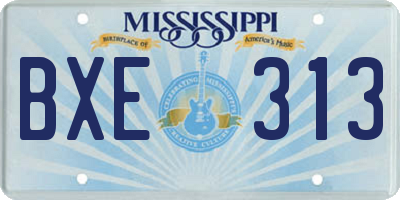 MS license plate BXE313