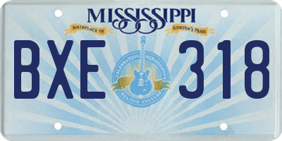 MS license plate BXE318