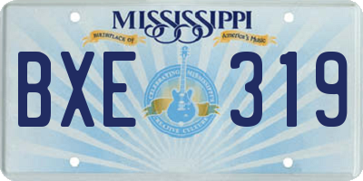 MS license plate BXE319