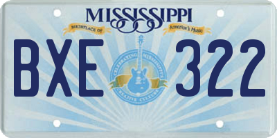 MS license plate BXE322