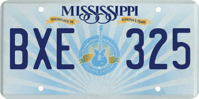 MS license plate BXE325