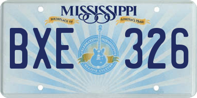 MS license plate BXE326