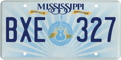 MS license plate BXE327