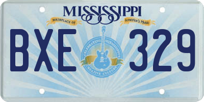 MS license plate BXE329