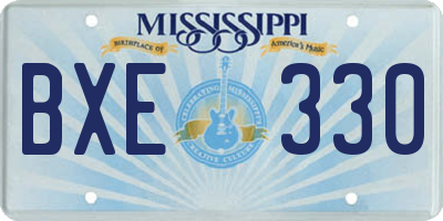 MS license plate BXE330
