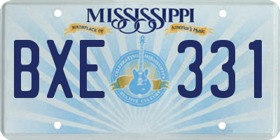 MS license plate BXE331