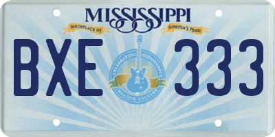MS license plate BXE333