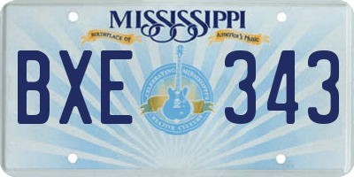 MS license plate BXE343