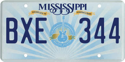 MS license plate BXE344