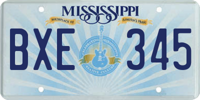 MS license plate BXE345