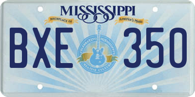 MS license plate BXE350