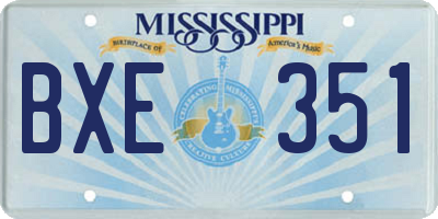 MS license plate BXE351