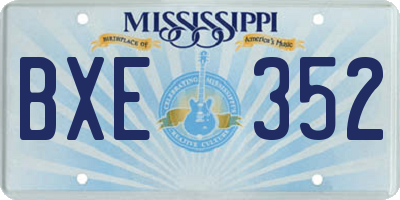 MS license plate BXE352