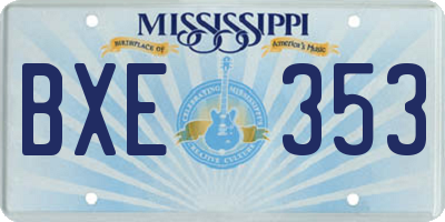 MS license plate BXE353
