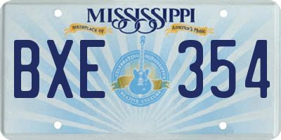 MS license plate BXE354