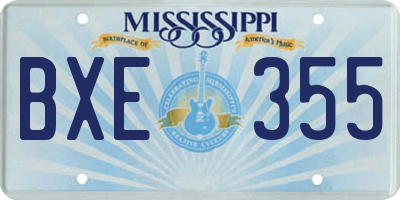 MS license plate BXE355
