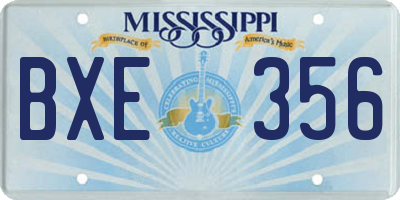 MS license plate BXE356