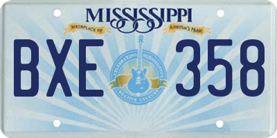 MS license plate BXE358