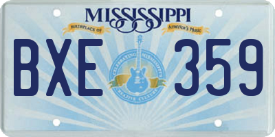 MS license plate BXE359