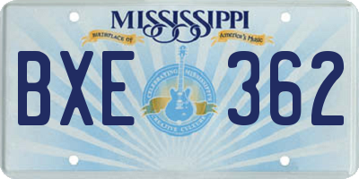 MS license plate BXE362