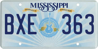 MS license plate BXE363