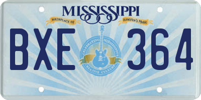 MS license plate BXE364