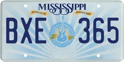 MS license plate BXE365