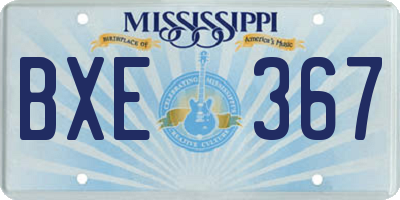 MS license plate BXE367