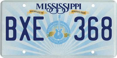 MS license plate BXE368
