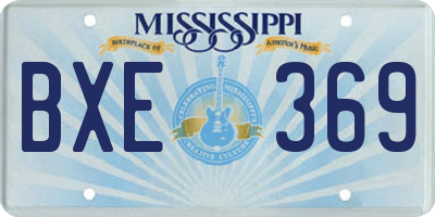 MS license plate BXE369