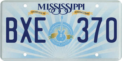 MS license plate BXE370