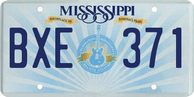 MS license plate BXE371