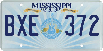 MS license plate BXE372