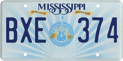 MS license plate BXE374
