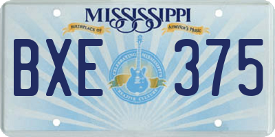 MS license plate BXE375