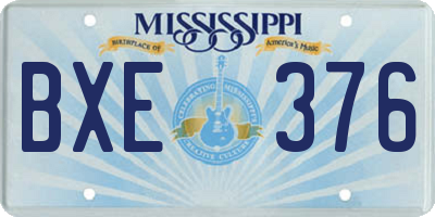 MS license plate BXE376