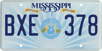 MS license plate BXE378