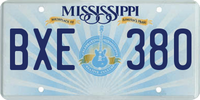 MS license plate BXE380