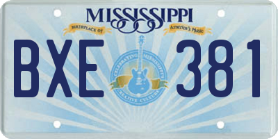 MS license plate BXE381