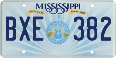 MS license plate BXE382
