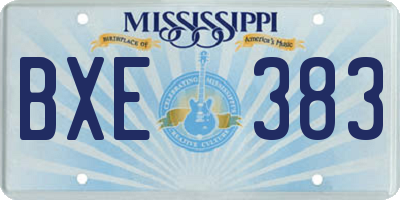 MS license plate BXE383