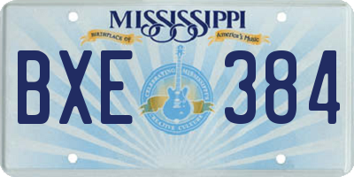 MS license plate BXE384