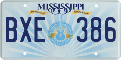 MS license plate BXE386