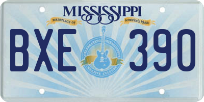 MS license plate BXE390