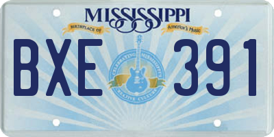 MS license plate BXE391